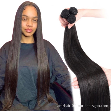 Wholesale Cheap Long Raw Mink Brazilian Virgin Cuticle Aligned Human Hair Bundle 38 40 Inch Natural Human Hair Extension